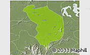 Physical 3D Map of Fencheng, semi-desaturated