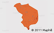 Political 3D Map of Fencheng, cropped outside