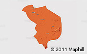 Political 3D Map of Fencheng, single color outside