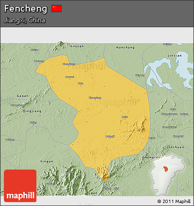 Savanna Style 3D Map of Fencheng