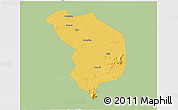 Savanna Style 3D Map of Fencheng, single color outside