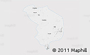 Silver Style 3D Map of Fencheng, single color outside
