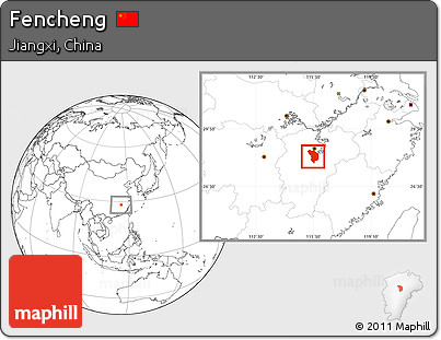Blank Location Map of Fencheng