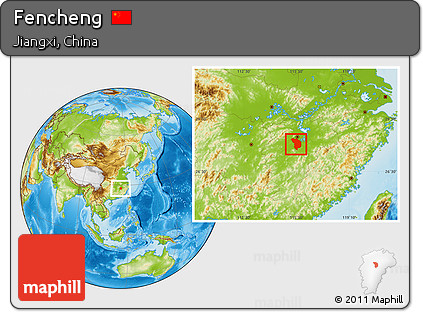 Physical Location Map of Fencheng