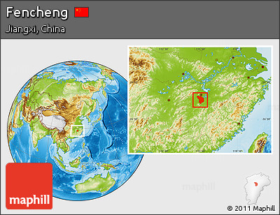 Physical Location Map of Fencheng