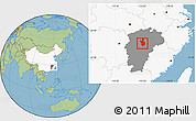 Savanna Style Location Map of Fencheng, highlighted country, highlighted parent region