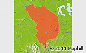 Political Map of Fencheng, physical outside