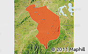 Political Map of Fencheng, satellite outside