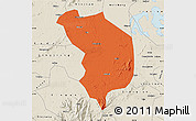 Political Map of Fencheng, shaded relief outside