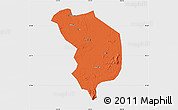 Political Map of Fencheng, single color outside