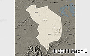 Shaded Relief Map of Fencheng, darken