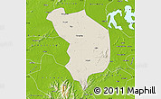 Shaded Relief Map of Fencheng, physical outside