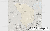 Shaded Relief Map of Fencheng, semi-desaturated