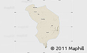 Shaded Relief Map of Fencheng, single color outside