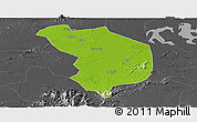 Physical Panoramic Map of Fencheng, darken, desaturated