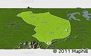 Physical Panoramic Map of Fencheng, darken