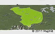 Physical Panoramic Map of Fencheng, darken, semi-desaturated