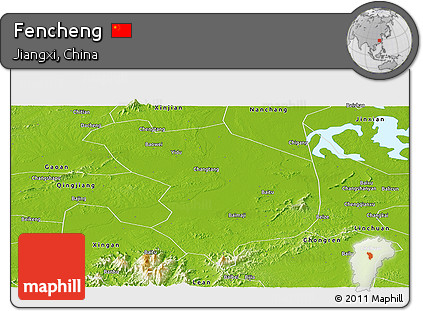 Physical Panoramic Map of Fencheng