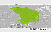 Physical Panoramic Map of Fencheng, lighten, desaturated