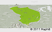 Physical Panoramic Map of Fencheng, lighten, semi-desaturated