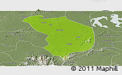 Physical Panoramic Map of Fencheng, semi-desaturated