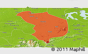 Political Panoramic Map of Fencheng, physical outside