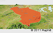 Political Panoramic Map of Fencheng, satellite outside