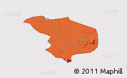 Political Panoramic Map of Fencheng, single color outside