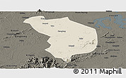 Shaded Relief Panoramic Map of Fencheng, darken