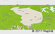 Shaded Relief Panoramic Map of Fencheng, physical outside