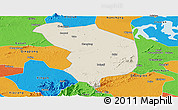 Shaded Relief Panoramic Map of Fencheng, political outside