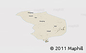 Shaded Relief Panoramic Map of Fencheng, single color outside
