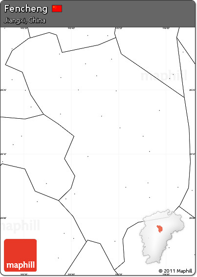 Blank Simple Map of Fencheng, no labels