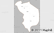 Gray Simple Map of Fencheng, cropped outside
