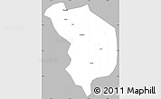 Gray Simple Map of Fencheng, single color outside