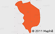 Political Simple Map of Fencheng, cropped outside