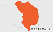 Political Simple Map of Fencheng, single color outside