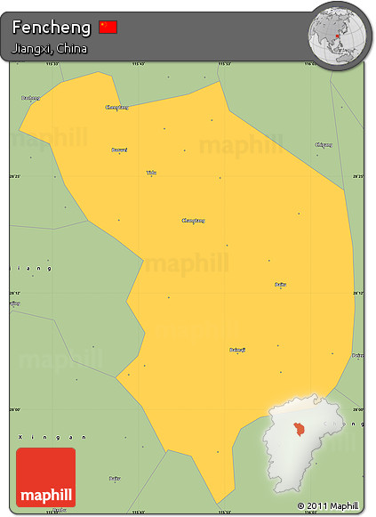 Savanna Style Simple Map of Fencheng
