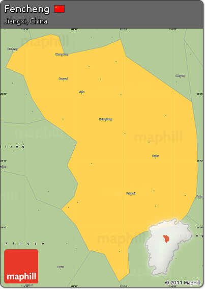 Savanna Style Simple Map of Fencheng