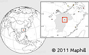 Blank Location Map of Fuzhou Shi, highlighted parent region