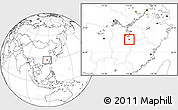 Blank Location Map of Fuzhou Shi