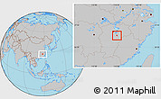 Gray Location Map of Fuzhou Shi