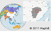 Political Location Map of Fuzhou Shi, highlighted country, highlighted parent region