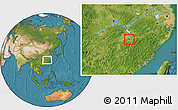Satellite Location Map of Fuzhou Shi