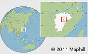 Savanna Style Location Map of Fuzhou Shi, highlighted parent region