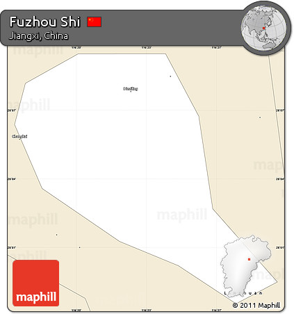 Classic Style Simple Map of Fuzhou Shi