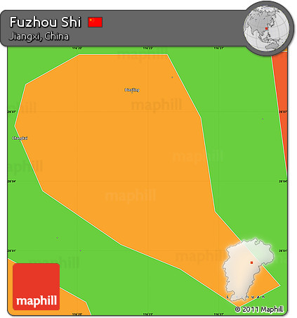 Political Simple Map of Fuzhou Shi