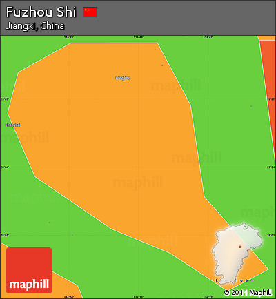 Political Simple Map of Fuzhou Shi