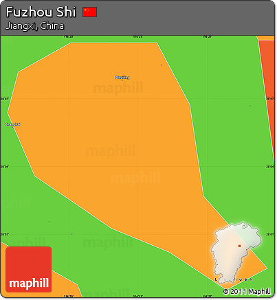 Political Simple Map of Fuzhou Shi