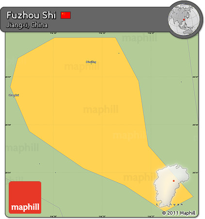 Savanna Style Simple Map of Fuzhou Shi